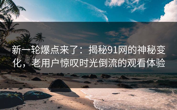 新一轮爆点来了：揭秘91网的神秘变化，老用户惊叹时光倒流的观看体验